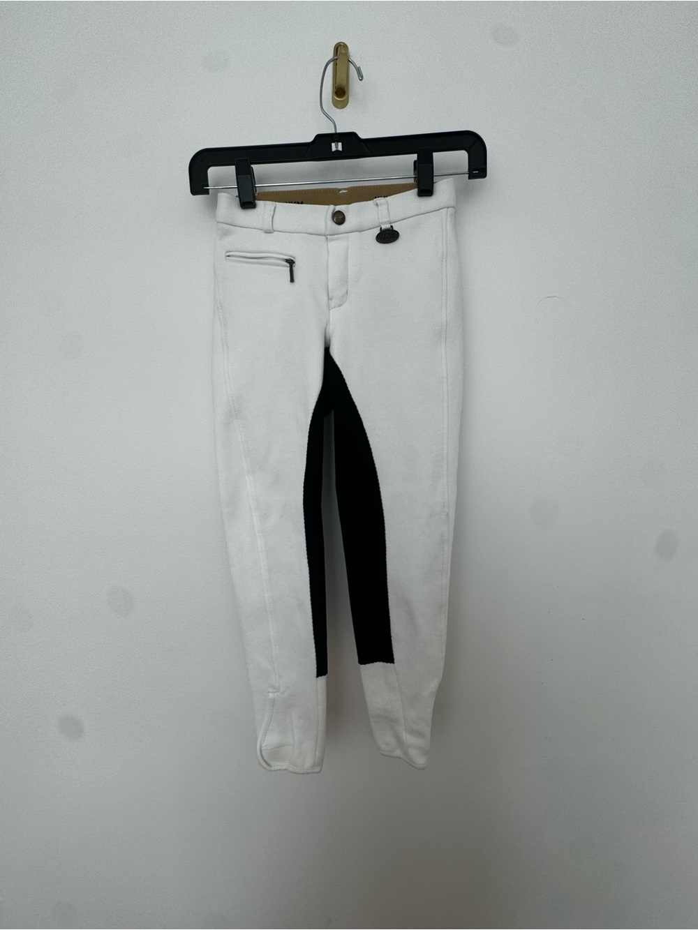 HKM Kids Riding Breeches EU 140 UK 24R White Full Seat Equestrian NWT